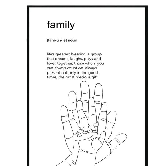 Family Definition Wall Art, Family Definition Print Gift, Wall Art Prints, Minimalist Print, Modern Art, Family Art...