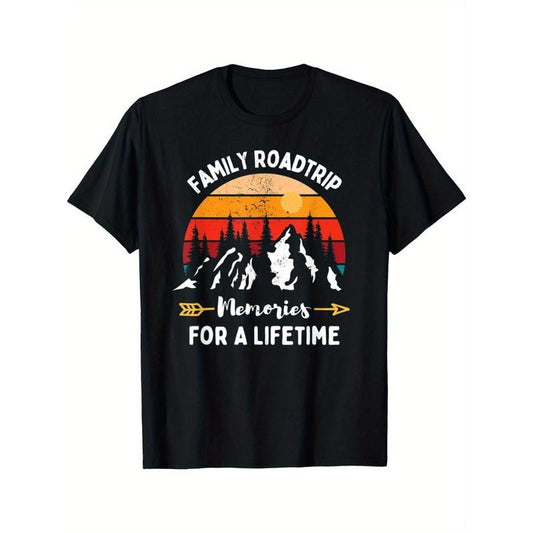 Family road trip vintage Sunset Mountain T-shirt Made in USA