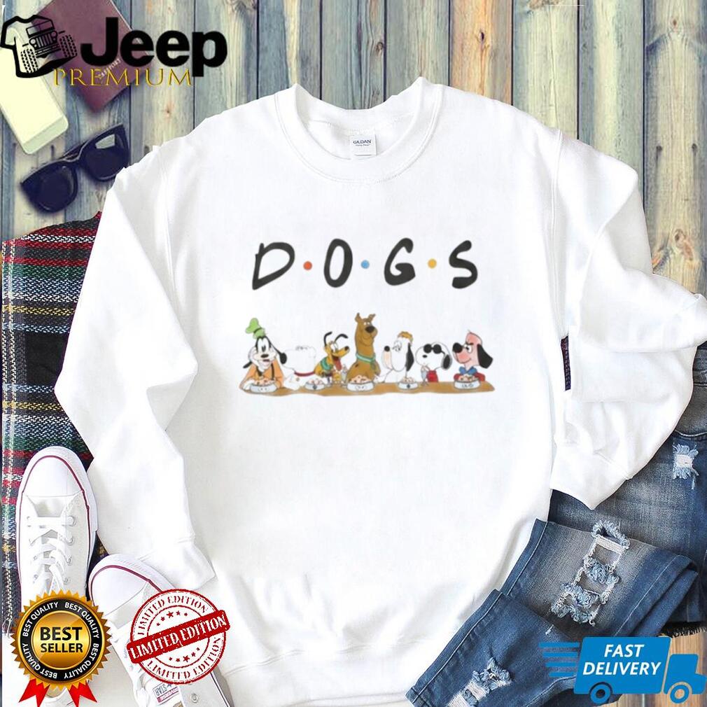 Famous Cartoon Dogs Friends TV Show Inspired Character Graphic T Shirt