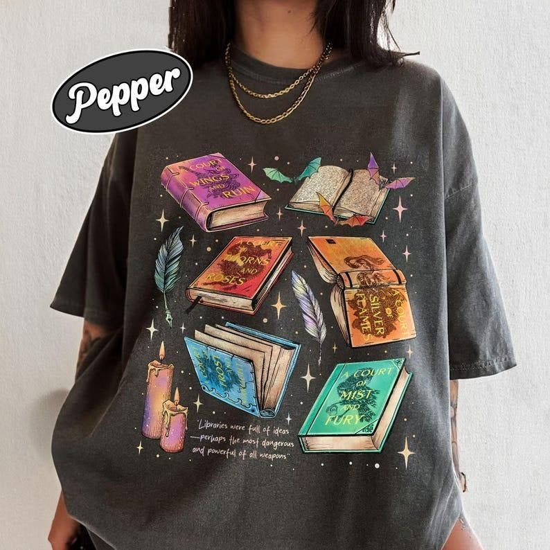 Fan Of ACOTAR Series T-Shirt, The Bat Boys Shirt, Velaris Book Lover T Shirt, SJM Inspired Tee, Gift For Bookish, Cotton Crewneck Shortsleeve Tee