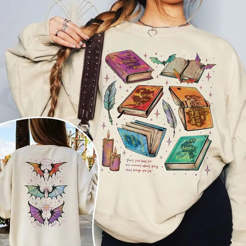 Fan Of ACOTAR Series Two Sided Sweatshirt, The Bat Boys Velaris Book Lover Crewneck, SJM Inspired Womenswear , Gift For Bookish