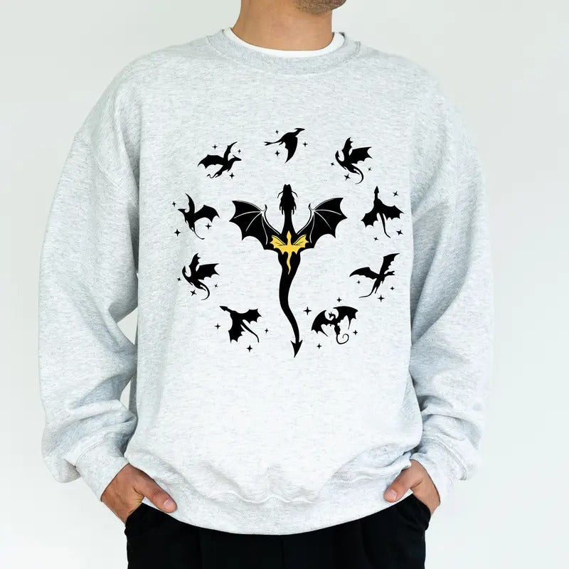 Fantasy Book Dragon Graphic Tee, Dragon Men T-shirt, Dragon Bookish Shirt, Romantasy Gift For Book Lovers