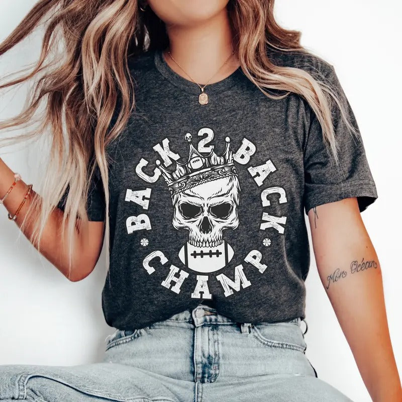 Fantasy Football Back To Back Champ T-shirt Fantasy Football Champion Fantasy Champ Fantasy Football Gift Ideas Fantasy Draft Shirt Cotton Womenswear