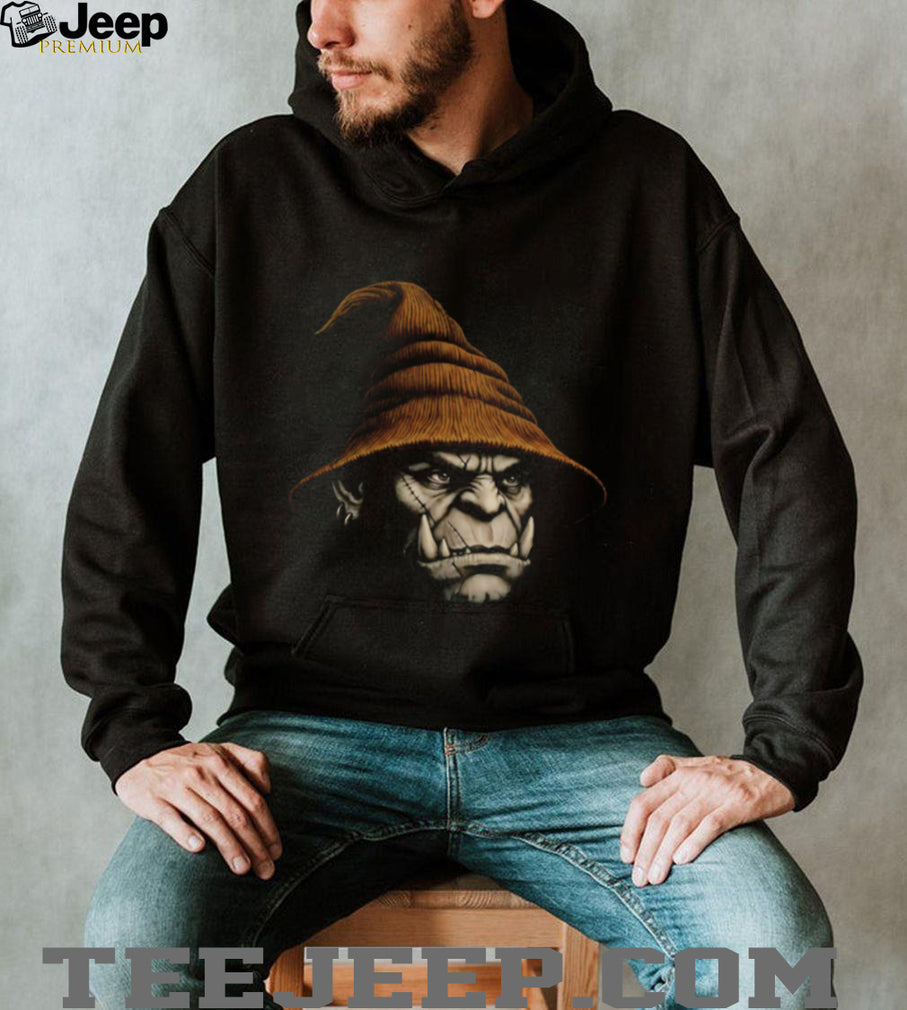 Fantasy Orc Orange Wizard Hat Magic RPG Gamer Halloween T Shirt