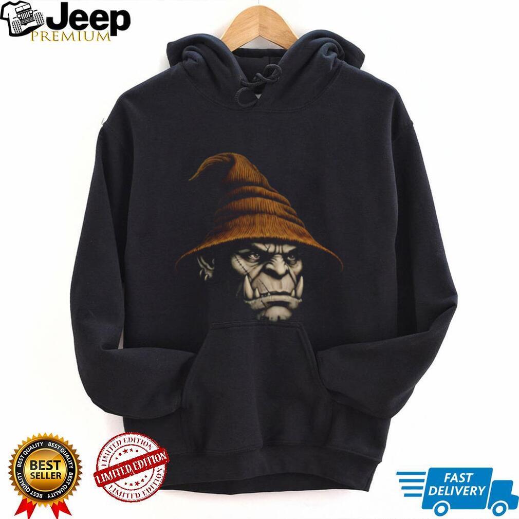 Fantasy Orc Orange Wizard Hat Magic RPG Gamer Halloween T Shirt