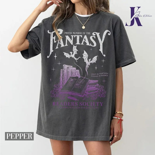 Fantasy Reader Comfort Colors Shirt for Romance, Reader Bookish Shirt for Bibliophile, Vintage Reading Shirt for Women, Gift for Book Lover
