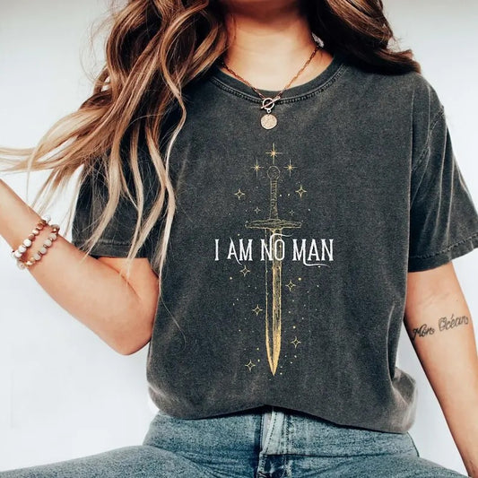 Fantasy Reader T-Shirt, I Am No Man Shirt, Fantasy Merch, Reading Fandom t-shirt, Literature, Book Lover Tshirt, Book Shirt Shortsleeve Cotton