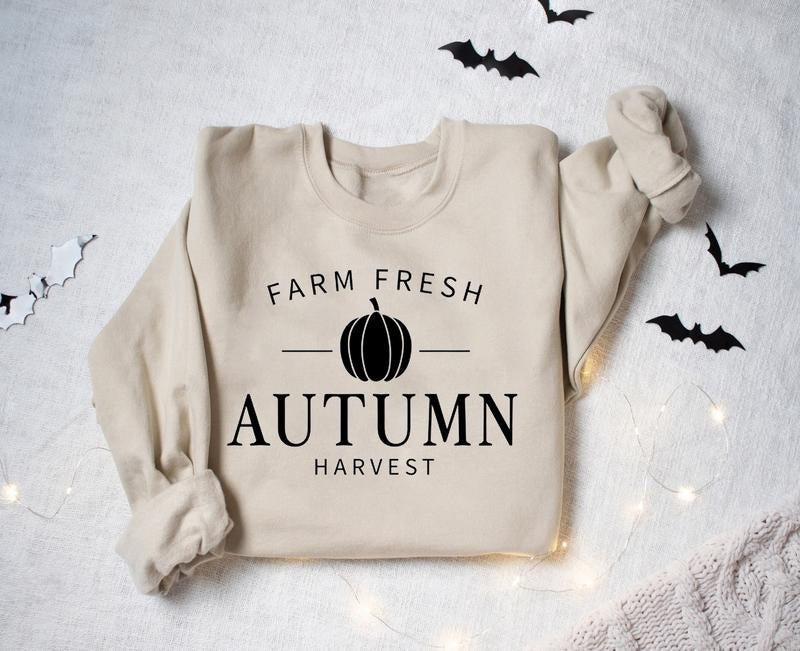 Farm Fresh Autumn Harvest Sweatshirt, Farm Fresh Pumpkin Sweater, Autumn Fall Sweatshirt, Pumpkin Patch Sweatshirt, Pumpkin Farm Sweatshirt, Fall Pumpkin Season, Pumpkin Spice Sweater, Fall Crewneck, Fall Thanksgiving Gift Shirt