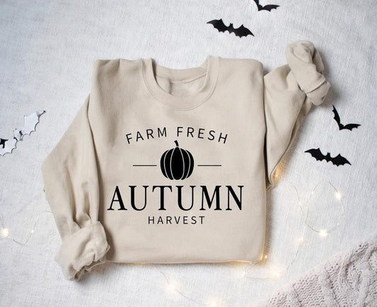 Farm Fresh Autumn Harvest Sweatshirt, Farm Fresh Pumpkin Sweater, Autumn Fall Sweatshirt, Pumpkin Patch Sweatshirt, Pumpkin Farm Sweatshirt, Fall Pumpkin Season, Pumpkin Spice Sweater, Fall Crewneck, Fall Thanksgiving Gift Shirt