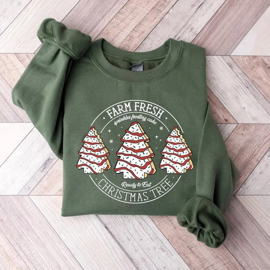 Farm Fresh Christmas Tree Cakes Sweatshirt Tshirt, Christmas Cake Shirt, Christmas Tree Farm Shirt, Funny Christmas Shirt, Christmas Tree Cake Tee