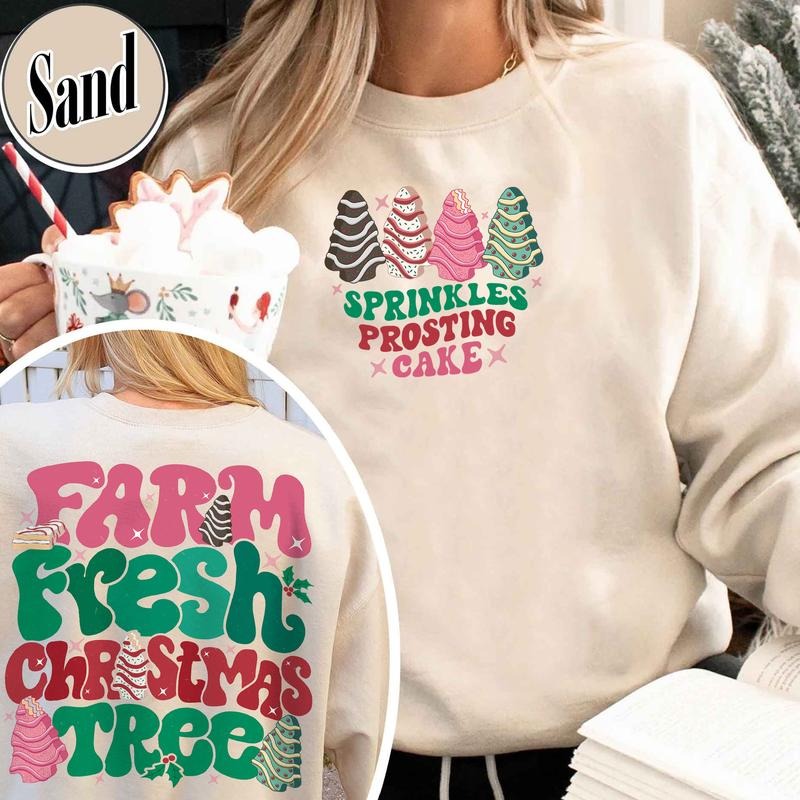Farm Fresh Christmas Tree Sweatshirt, Farm Fresh Ready To Eat Christmas Tree, Farm Fresh Christmas Tree Cakes Sweatshirt, Christmas Cake Shirt