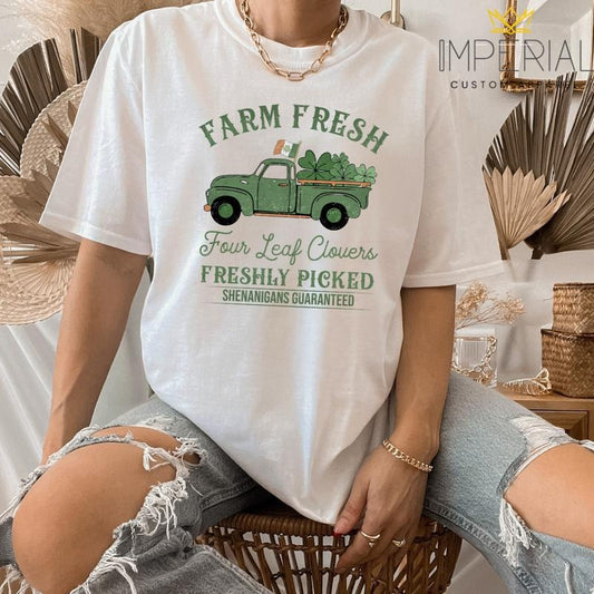 Farm Fresh Clovers T-Shirt,  St.Patrick's Day Sweatshirt, St. patty's Sweatshirt, Cute  St.Patrick's Day Sweatshirt