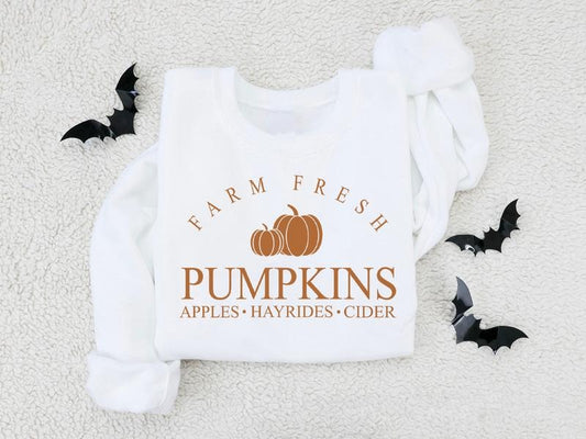 Farm Fresh Pumpkin Sweatshirt, Pumpkin Patch Sweatshirt, Fall Pumpkin Season, Pumpkin Spice Sweater, Pumpkin Sweatshirt, Fall Sweater, Womens Fall Shirt, Fall Halloween Thanksgiving Gift Shirt