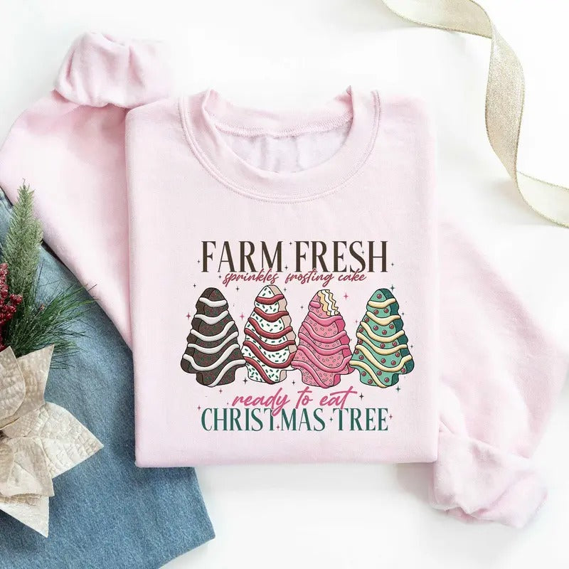 Farm Fresh Sprinkles Frosting Cake Ready to Eat Sweatshirt - Unisex Size - Fabric, Pullover