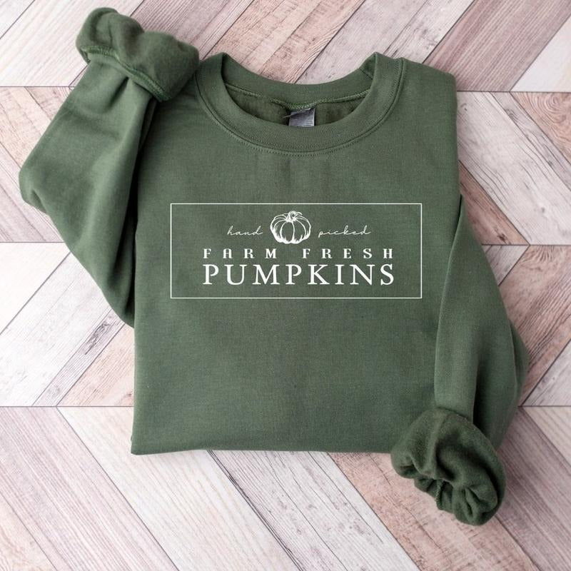 Farm fresh pumpkins sweatshirt, Fall sweatshirt, FLORAL pumpkin sweatshirt, Fall Crewneck Unisex