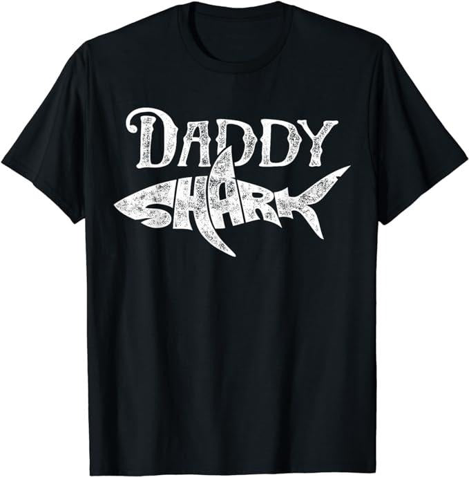 Father's Day T-Shirt, Gifts For Dad, Daddy Shark T Shirt Fathers Day Gifts Family Matching Dad Menswear Top Underwear