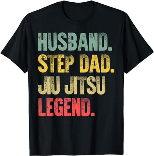 Father's Day T-Shirt, Gifts For Stepdad, Funny Vintage Husband Step Dad Jiu Jitsu Legend Gift T-Shirt Menswear Fashion...