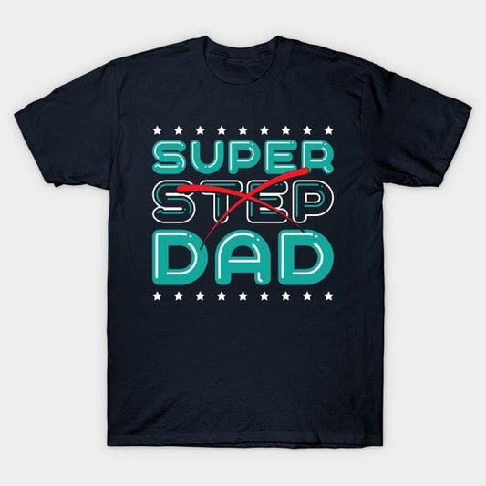 Father's Day T-Shirt, Gifts For Stepdad, Super Step Dad T-Shirt, Father's Day Gift Casual Cotton Menswear Top