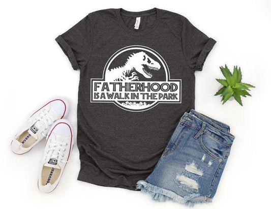 FatherHood is a Walk in the Park Shirt, Dad Shirt, Dad Life Shirt, Dad, Gift for Dad, Dinosaur Dad Shirt, Dinosaur Party...