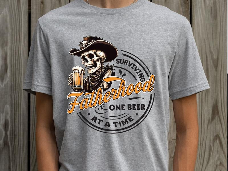Fatherhood Front And Back Shirt, Surviving Fatherhood One Beer At A Time, Funny Father Tee, Drinking Husband, Fathers Day Gift