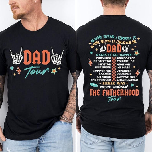 Fatherhood Tour Shirt, Sometimes I Rock It Sometimes It Rocks Me Shirt, Dad Rock Tour Sweatshirt, Funny Dada Tour Shirtstyle{n002}2