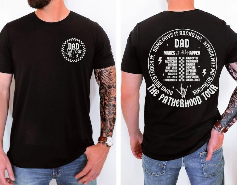 Fatherhood Tour, Sometimes I Rock It Sometimes It Rocks Me Shirt, Dad Life Shirt, Fathers Day Gift, Funny Fatherhood T-Shirt, Dad Rock Tour