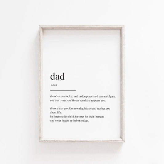 Fathers Day Gift, Gift For Dad, Dad Definition Print, Fathers Day Present, Wall Art Print, Father Definition Print Poster...