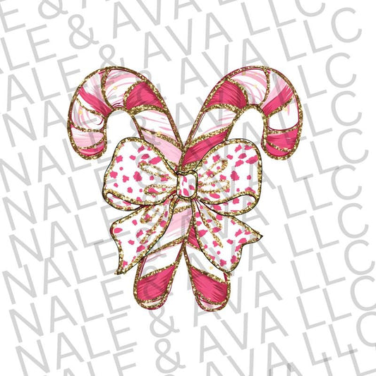 Faux Glitter Candy Cane Direct To Film Transfer