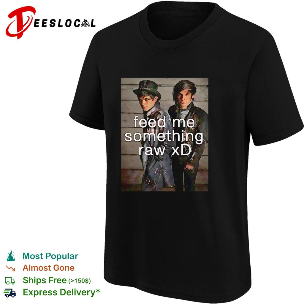Feed me something raw xD goth vampire duo portrait shirt