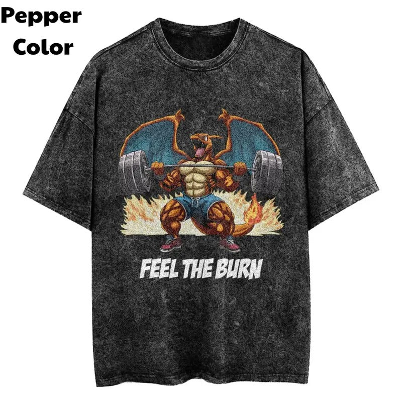 Feel The Burn Gym Vintage T-Shirt, Charmander shirts, Pokemon Shirt, Pokemon Gym Shirt, Gym Shirt, Unisex T-Shirt, Gift For Men Women