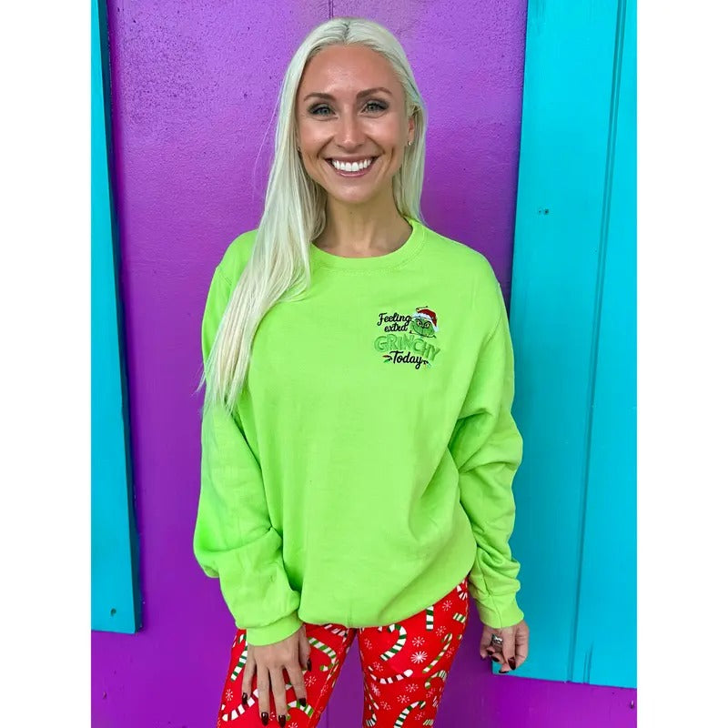 Feeling Extra Gr*nchy Today Embroidered Sweatshirt
