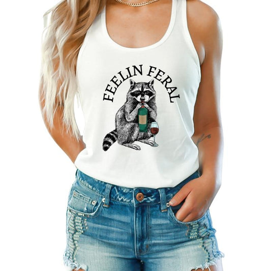 Feeling Feral Shirt, Funny Gift , Funny Gift Tee, Raccoon Vibes T-shirt, Funny Raccoon Shirt Full Color Print