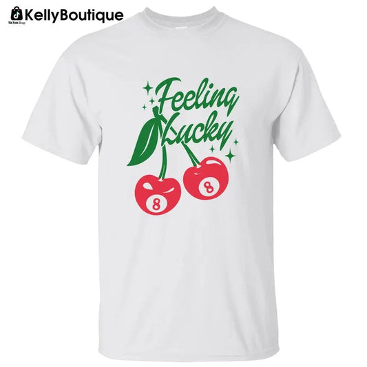 Feeling Lucky Cherries Magic 8 Ball Shirt, Funny St. Patrick Paddy's Day Irish Pride Graphic Printed Unisex Classic Cotton T-shirt Sweatshirt Hoodie