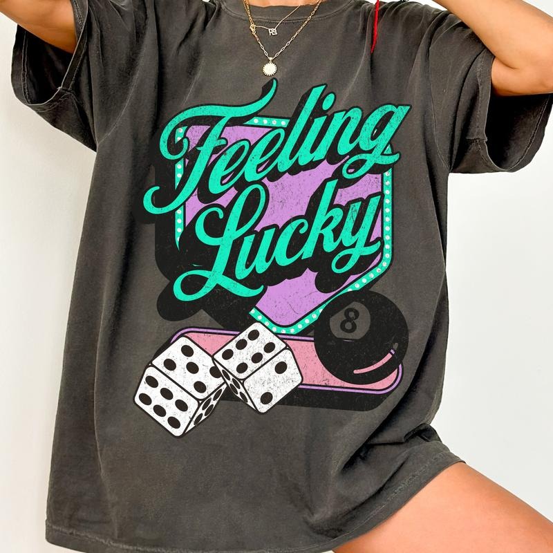 Feeling Lucky Turquoise T-Shirt,wild west T-Shirt, punchy Western T-Shirt,western shirt, cowgirl T-Shirt