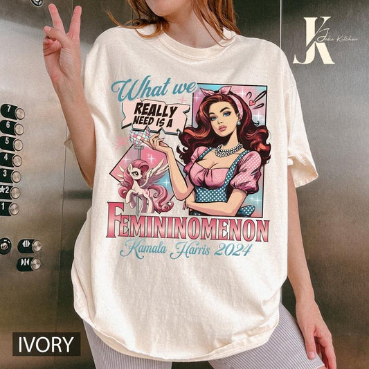 Femininomenon Rainbow T-shirt, Justice Shirt, Liberty Shirt, Funny Presidential Election Shirt, Chappell Roan Sweatshirt, Chappell Roan Merch, Pink Pony Club Shirt