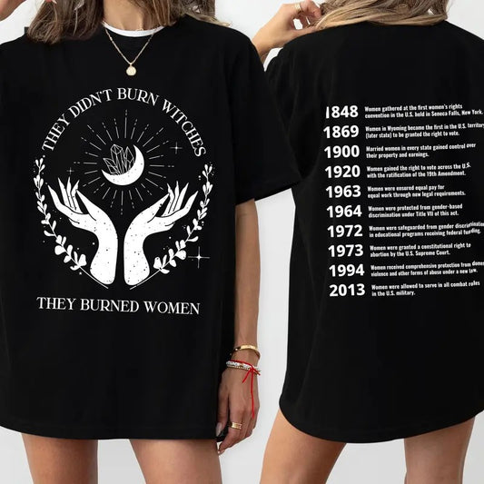Feminist Halloween Shirt, Women's Rights Shirt, They Didn't Burn Witches They Burned Women Shirt, Unisex Short Sleeve Tee Top Womenswear Lady