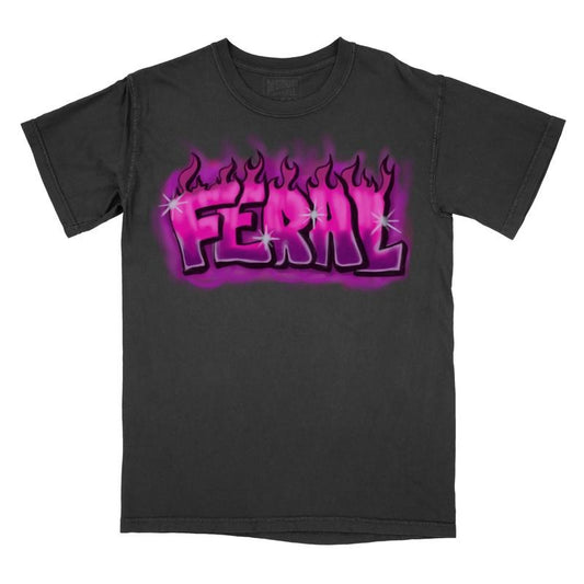 Feral Air Brush Comfort Colors Graphic Tee, Alternative, Halloween Shirt, Funny Scary T-Shirt, 90's Tshirt