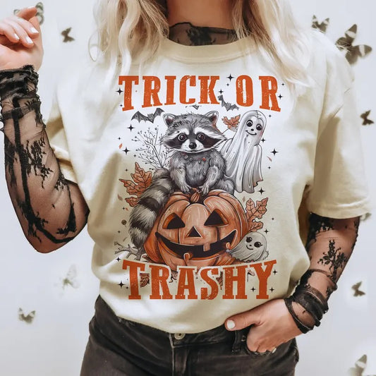 Feral Girl Halloween Shirt, Trick or trashy Shirt, feral Shirt, Halloween Sweater, Funny Halloween