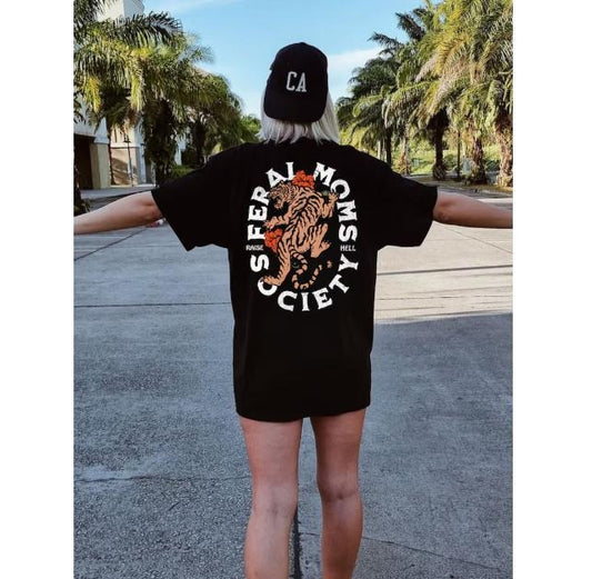 Feral Mom's Shirt, feminist girl power tee, aesthetic grunge moto tshirt, trendy mom, Vintage tiger