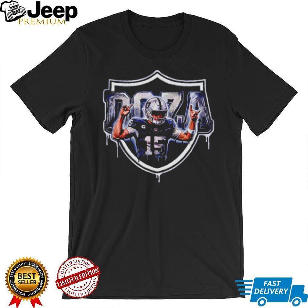 Fernando Mendoza Raiders Number 15 Shield Logo Paint Drip Sport Fan T Shirt