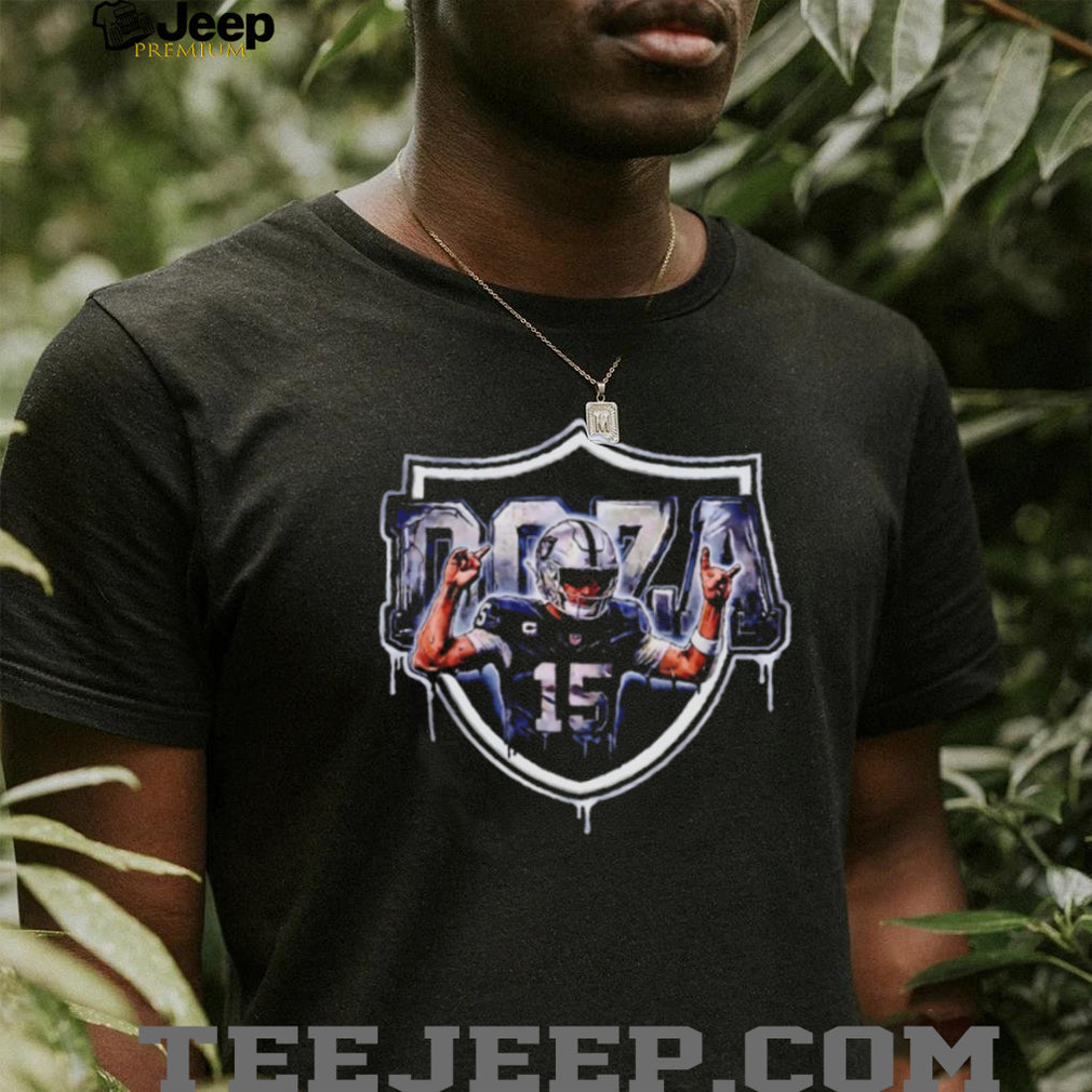Fernando Mendoza Raiders Number 15 Shield Logo Paint Drip Sport Fan T Shirt