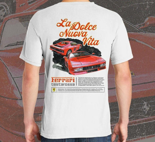 Ferrari Testarossa Vintage T-Shirt, Ferrari Vintage T-Shirt- Ferrari T-Shirt- Ferrari Fan T-Shirt Menswear Top