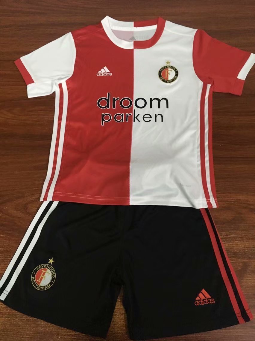 Feyenoord home red and white 19-20 season soccer jersey