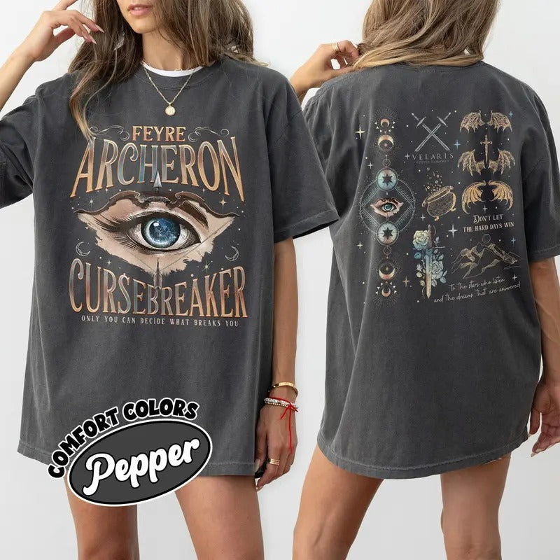 Feyre Cursebreaker Two Sided Comfort Colors Shirt, Romantasy Feyre Darling T Shirt, ACOTAR Fan Shirts, Gift For Book Lover