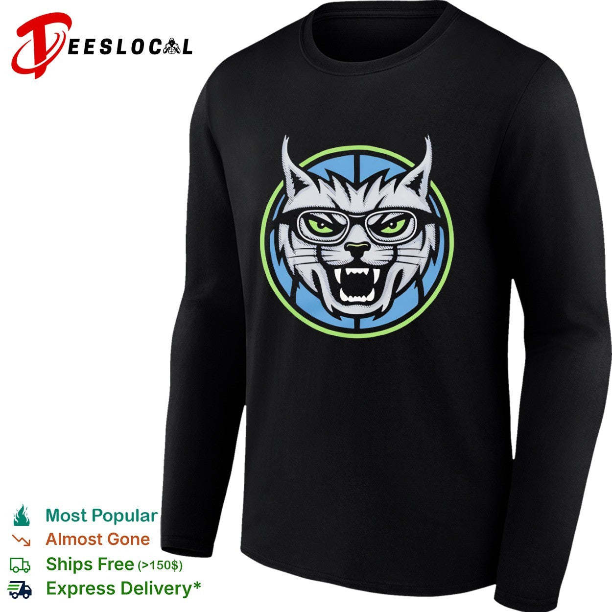 Fierce Cybernetic Cat style Minnesota Lynx logo shirt