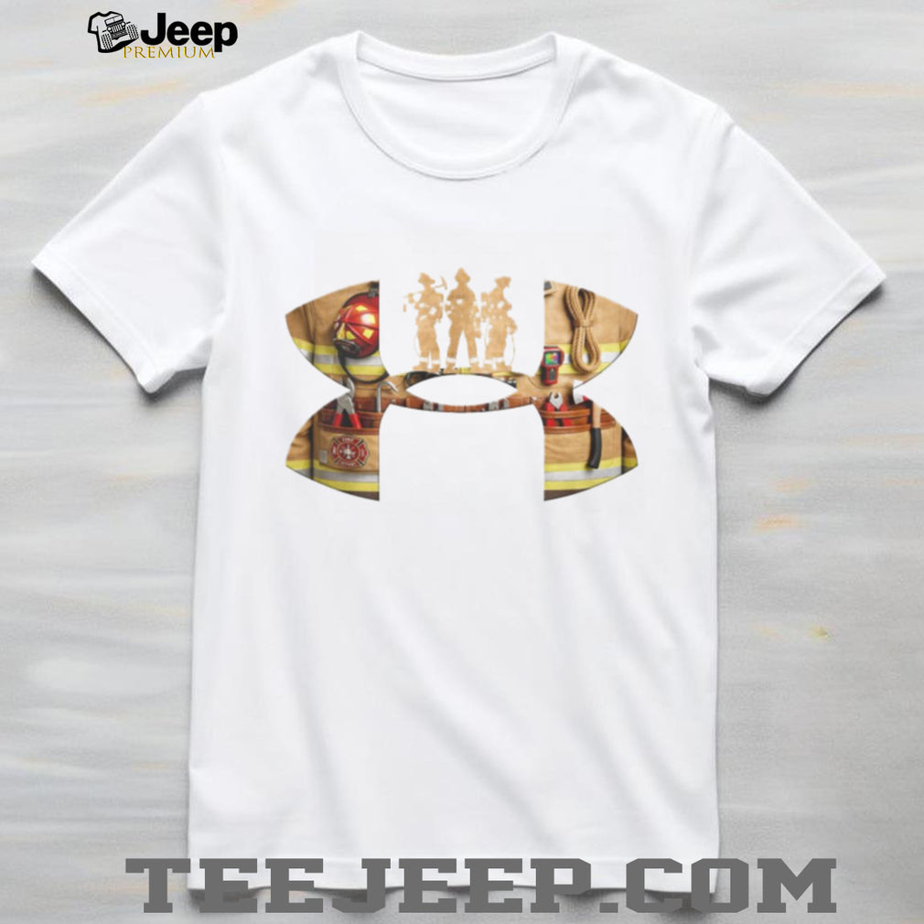 Firefighter Hero Silhouette Under Armour Style Graphic T Shirt