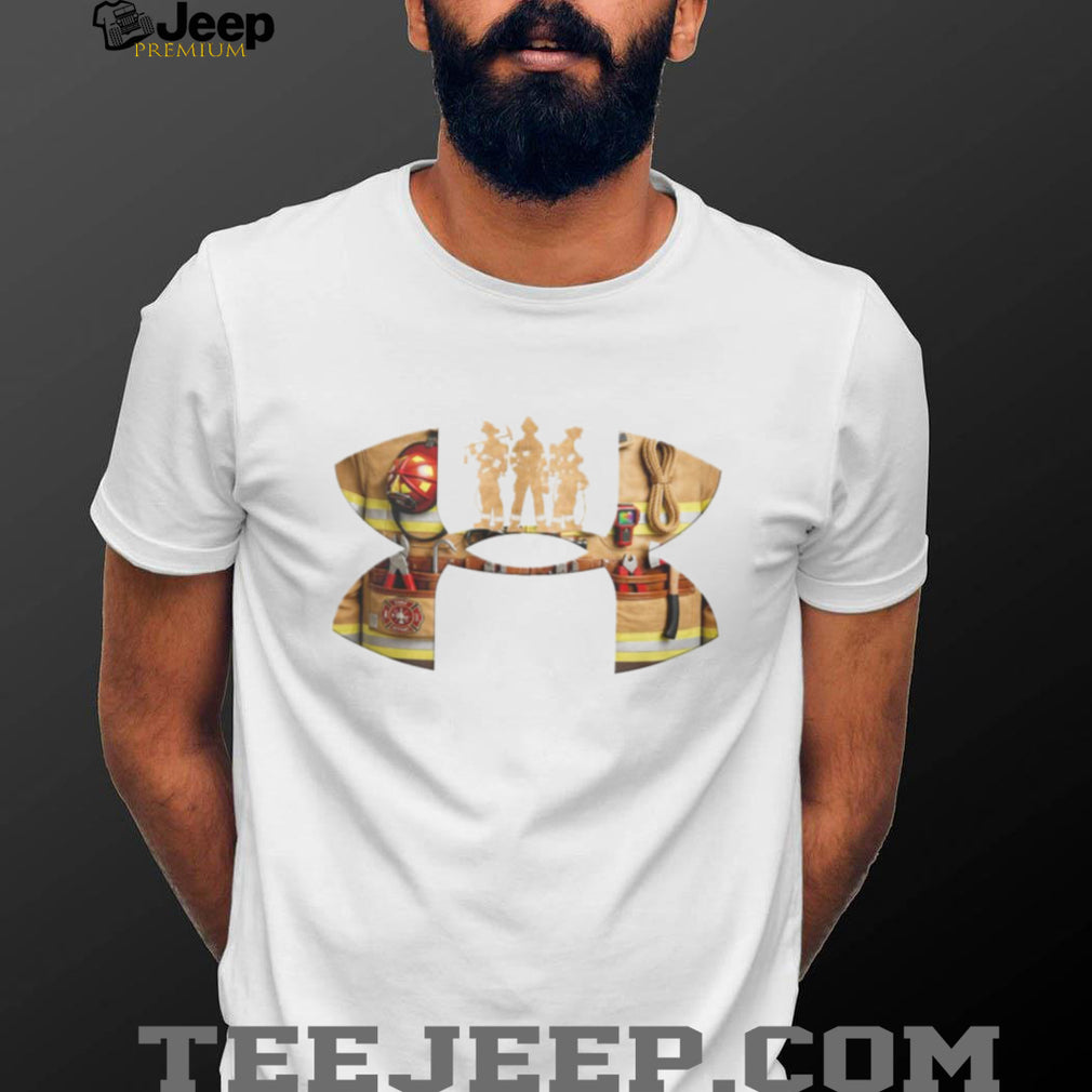 Firefighter Hero Silhouette Under Armour Style Graphic T Shirt