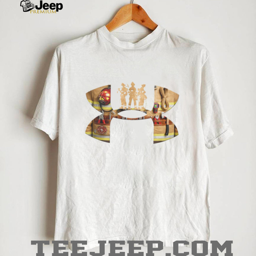 Firefighter Hero Silhouette Under Armour Style Graphic T Shirt