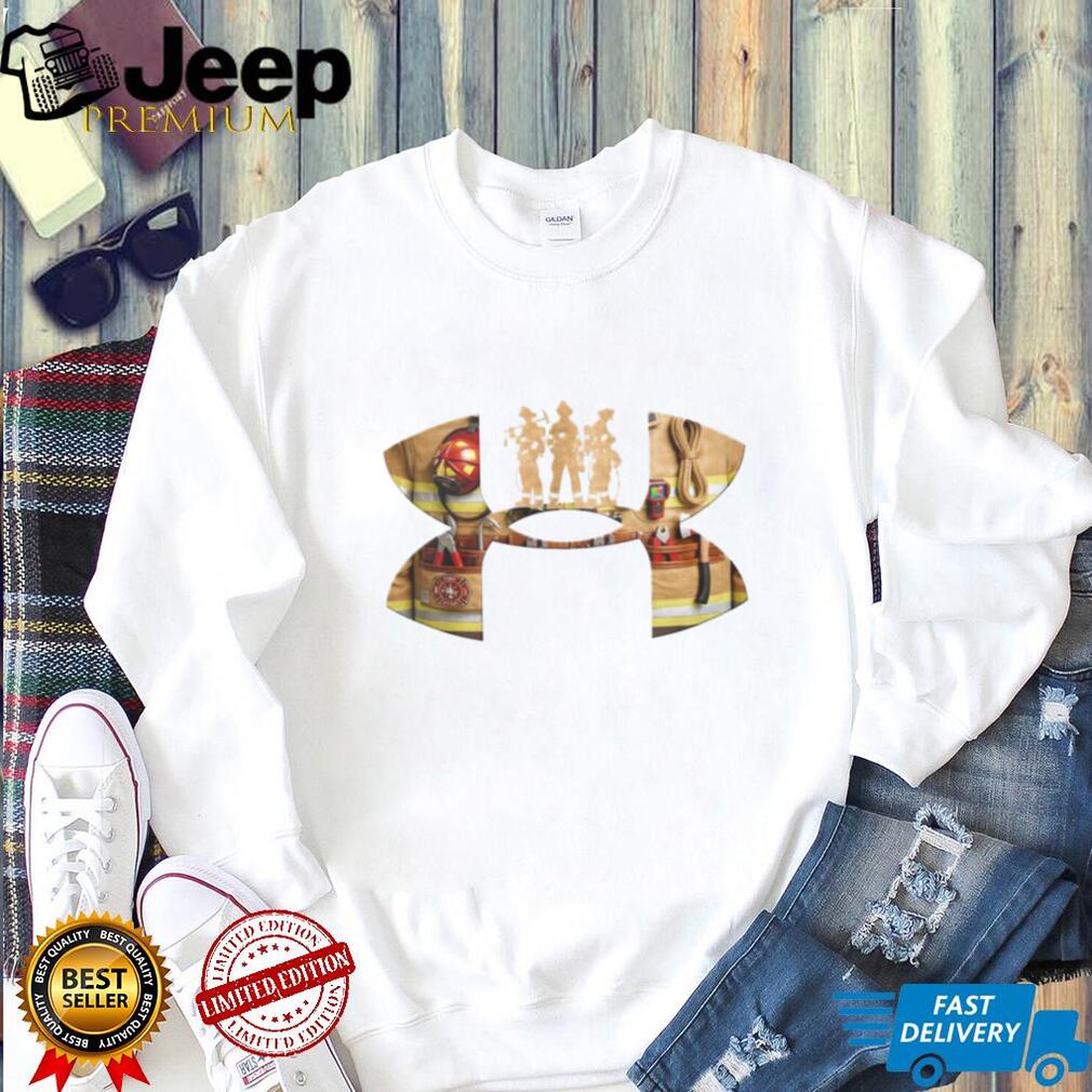Firefighter Hero Silhouette Under Armour Style Graphic T Shirt