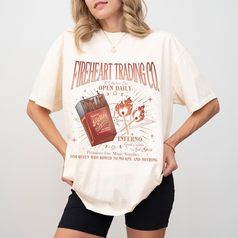 Fireheart Comfort Colors Shirt, Aelin Galathynius T-Shirt, To Whatever End Tee, Throne Of Glass Merch, SJM Merch